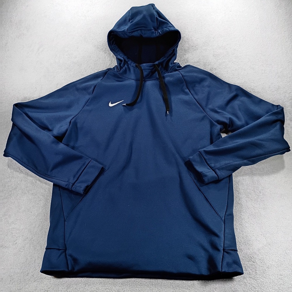 Nike Mens Dri-FIT Hoodie Navy Blue Large CN9473-419 Pullover Sweatshirt